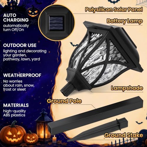 GIGALUMI Solar Halloween Lights Outdoor Decor, Solar Pathway Lights 6 Pack - Image 3