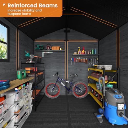 UDPATIO Resin Storage Shed 8x6 FT, Plastic Outdoor Storage Shed for Patio - Image 6