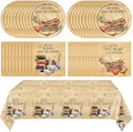 41Pcs Book Themed Party Decorations Vintage Book Club Theme Birthday Supplies Library Reading Theme Plates Napkins Tablecloth,for Library Party, Birthday, Engagement Party Decorations, Serves 20 by Mainivo