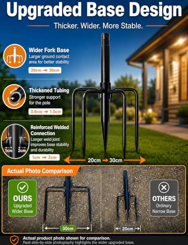 10 Pack String Light Poles for Outside, Adjustable Metal Patio Light Poles - Image 3