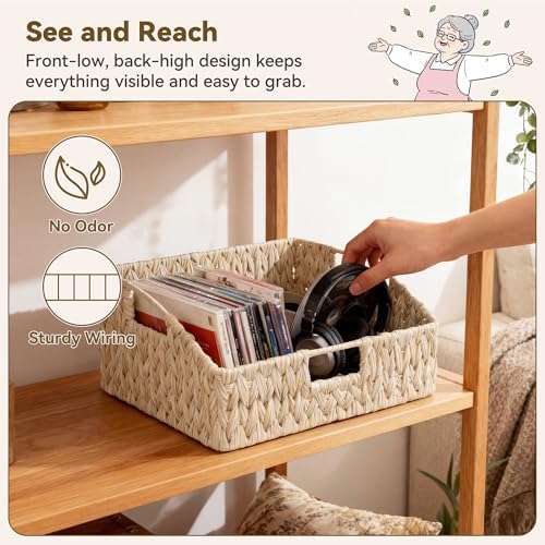 GRANNY SAYS Wicker Storage Baskets for Shelves, Large Wicker Basket - Image 4