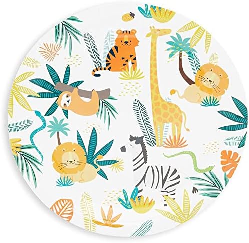 BLUE PANDA Jungle Party Plates - Safari Animal Paper Plates - 9-Inch Blue, Pack of 80 - Disposable Dessert & Cake Serveware for Zoo Theme - Image 2