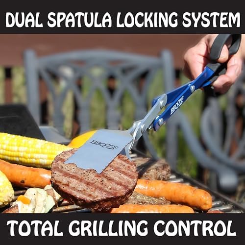 BBQ Croc 3 in 1 Barbecue Tool 18-inch - Light and Long Tongs, Spatula and Grill Scraper (Blue) (18 inch Without Flashlight) - Image 6