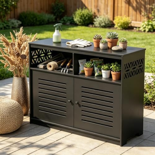 Outvita Outdoor Storage Cabinet PVC 2-in-1 Workstation by Outvita