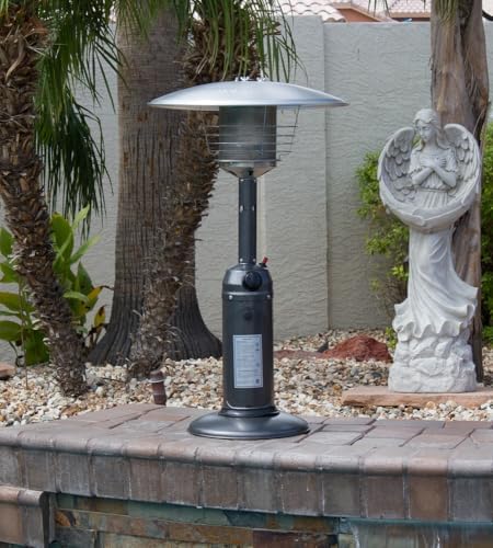 Portable Tabletop Patio Heater, 11000BTU, Propane Outdoor Heater, Variable Control, Anti-tilt Protection, Flameout Protection, Hammered Silver Finish by AZPatioHeatersLLC