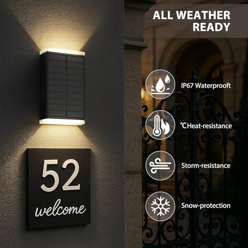 Solar Wall Light Outdoor , 3000/4000/6000K 3 Modes Dusk to Dawn Lighting Wall Sconce IP67 Waterproof Up and Down Solar Lights Outdoor Front Door Light for House, Garage, Porch, Doorway,Fence (8PACK) - Image 6