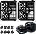 GWY Air Fryer Tray for Ninja Foodi 11 Quart 7-in-1 MegaZone XL FlexBasket Air Fryer, 2 Packs Replacement Air Fryer Crisper Plate Grill Pan Grill Plate Accessories with Rubber Bumpers, Dishwasher Safe by GWY