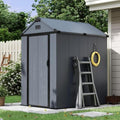 Aoxun 4×6 FT All-Weather Resin Storage Shed, Dark Gray by Aoxun