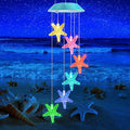 Solar Wind Chimes Outdoor, Color Changing Starfish Gift for Mom Grandma by Zeiliuled