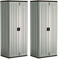 Suncast Tall Storage Cabinet Building with Shelves and Doors, Platinum (2 Pack) by Unknown