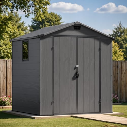 Patiowell Outdoor Plastic Storage Shed 6x6 FT, Resin Shed for Garden by Patiowell