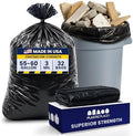 Plasticplace Contractor Trash Bags 55-60 Gallon │ 3.0 Mil │ Black Heavy Duty Garbage Bag │ 38” x 58” (32 Count) by Plasticplace