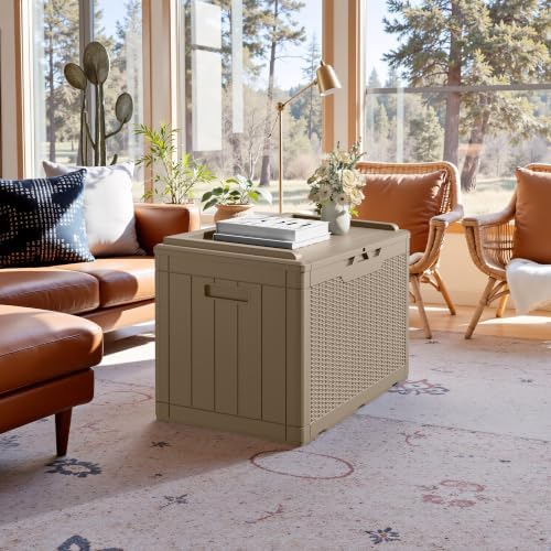 JUMMICO 100 Gallon with Cushion Deck Box, Waterproof Outdoor Storage Box - Image 6