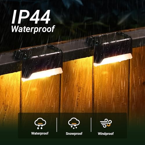 Solar Deck Lights, Solar Step Lights Waterproof, 12 Pack Warm White - Image 3