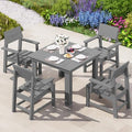 SERWALL HDPE Outdoor Dining Table and Chairs Set for 4 by SERWALL