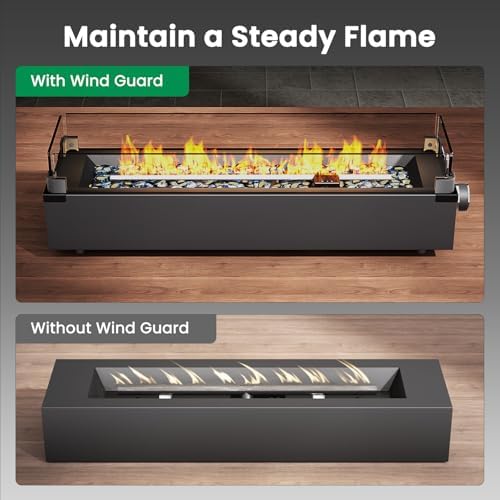 Ciays 28 Inch Tabletop Propane Fire Pit, 50000 BTU Table top Firepit with Glass Wind Guard & Glass Beads, Portable Outdoor Portable Fireplace for Patio and Camping - Image 5