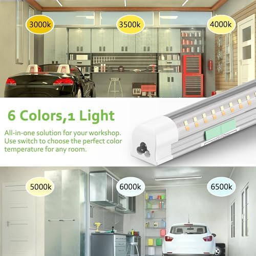Dimmable LED Shop Lights 4FT,30W 4500LM,6CCT Tunable,Plug-in Garage Lights - Image 6