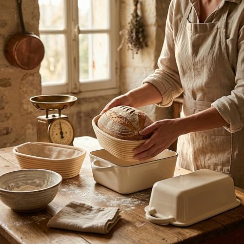 QuliMetal 5 Qt Enameled Cast Iron Bread Pan with Lid for Sourdoug - Image 4