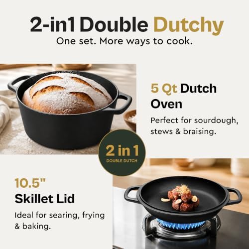 Brixby 5 QT, Pre-Seasoned Dutch Oven for Sourdough Bread Baking - Image 5