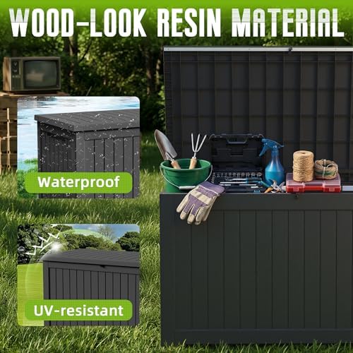DRATO 310 Gallon Deck Boxes Outdoor Waterproof, Large Lockable Storage Box - Image 4