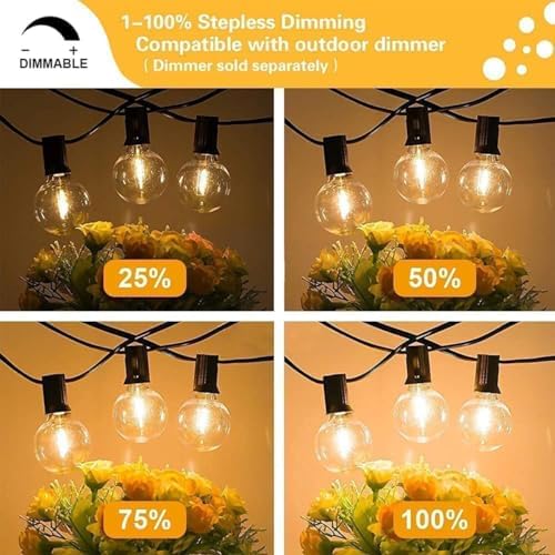 SUNTHIN Outdoor String Lights, 97FT Patio Lights with 49 G40 Shatterproof LED Bulbs(1 Spare), Waterproof Lights String for Outside Backyard, Porch, Bistro, Party, Camping, Garden Gathering - Image 5