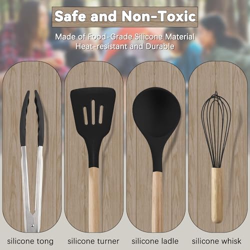 Camping Cooking Utensils Set, Silicone Cookware for Travel BBQ - Image 7