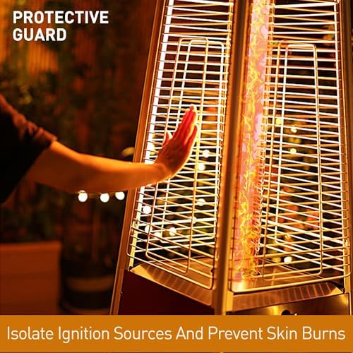 Pyramid outdoor heater, 48000 BTU Propane Patio Heater with Detachable Wheels and Protective Cover, Outdoor Propane Heaters for Patio(BN) - Image 5