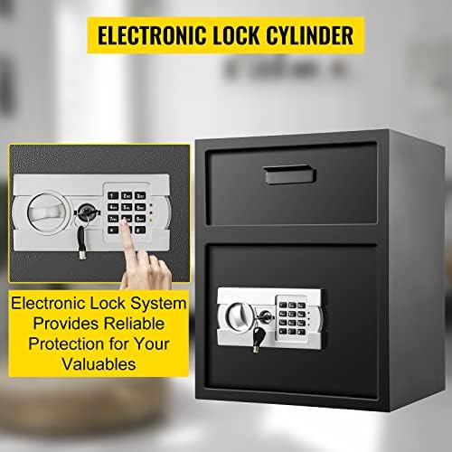 VEVOR Digital Depository Safe 1.7 Cubic Feet Made of Carbon Steel Electronic Code Lock Depository Safe with Deposit Slot with Two Emergency Keys Depository Box for Home Hotel Restaurant and Office - Image 6