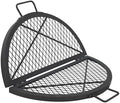 Sunnydaze Round Folding Camping Grill Grate - Portable Foldable Campfire Cooking Grate for Fire Pit - Heavy-Duty Black Steel with Handles for Outdoor Backyard BBQ - 40" Diameter by SunnydazeDecor