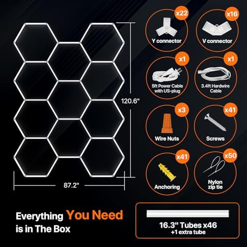 Hexagon Garage Lights: 322W 11 Grids Hexagon Led Lights 35420LM - Image 6