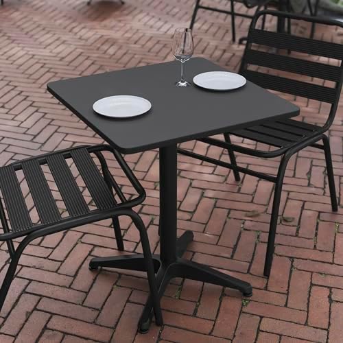 Flash Furniture 23.5 in Indoor/Outdoor Square Table with Base, Black - Image 5