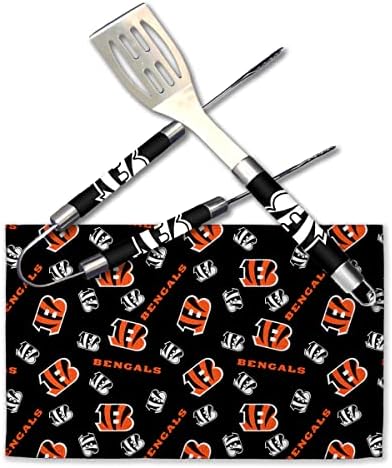 NORTHWEST NFL 3 Piece Team Color and Logo BBQ Grill Set: Spatula, Tongs, and Towel - Image 2