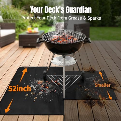 100X52 Inches Under Grill Mats for Outdoor Grill Fireproof Deck Protection - Image 4