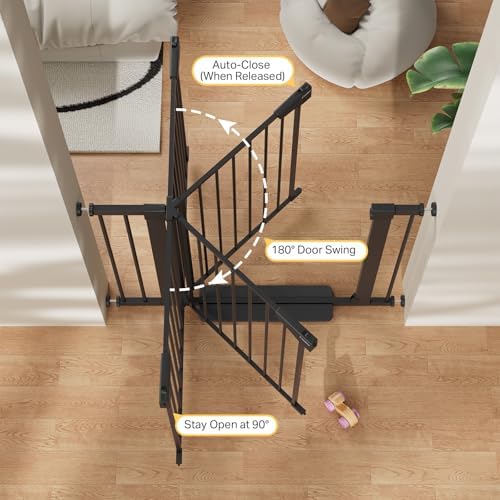Cumbor 2 Pack 30-40.6 in Baby Gate for Stairs and Doorways, Dog Gate Black - Image 5