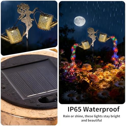 Solar Watering Can Light, Solar Flower Fairy Decorations Outdoor Light - Image 4