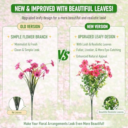 Powbrace 12 Pack Artificial Flowers for Outdoor Indoor Fake Plants(Mixed) - Image 4