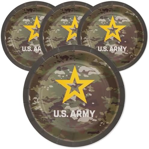Havercamp U.S. Army Dessert Plates-24 Pack-7 Inch-Official Logo by Havercamp