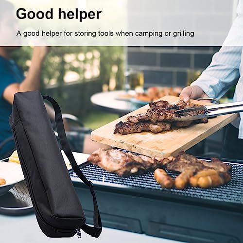 Grill Utensil Storage Bag, Grilling Bags for Outdoor Grilling, Foldable Grill Hardware & Tools BBQ Bag, Oxford Cloth Grill Utensil Storage Bag for Camping and Hiking BBQ(black) - Image 4