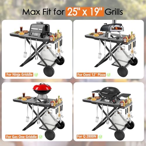 Grill Stand for Blackstone 17" & 22" Table Top Griddles Portable Grill Cart - Image 5