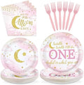 96Pcs Over the Moon 1st Birthday Baby Shower Supplies, Serves 24 by Greencian