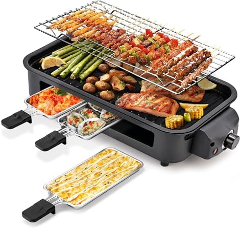 Pukomc Electric Indoor Grill,2 in 1 Indoor Grills for Kitchen by Pukomc