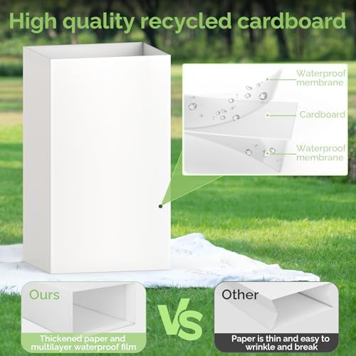 Magicheap 13 Gallon Disposable Trash Cans for Parties, 4 Pack, White - Image 4