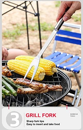 BBQ Grill Tool Set BBQ Accessories, Stainless Steel Grill Tools Grilling Accessories Grill Set Barbecue Grill Accessories for Outdoor Grill, Grill Utensils Grilling Tools Grilling Gifts for Men - Image 4