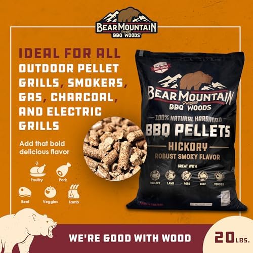 Bear Mountain Hickory Wood Pellets for Smoker and Grill, 20lb Bag, 2-Pack - Image 2