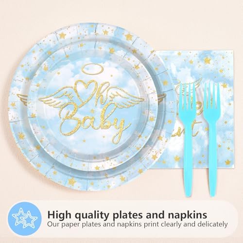 96Pcs A Little Piece of Heaven Baby Shower Party Supplies Serves 24 - Image 2