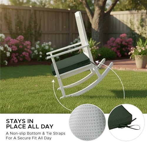 Outdoor Chair Cushions, Set of 4, 24 x 24 Inch, Olive Green - Image 5