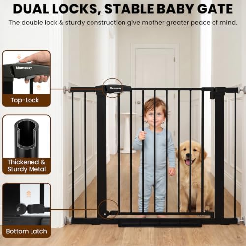 Baby Gate for Stairs, 29.7-40.6" Adjustable Dog Gate Indoor, No Drilling - Image 3