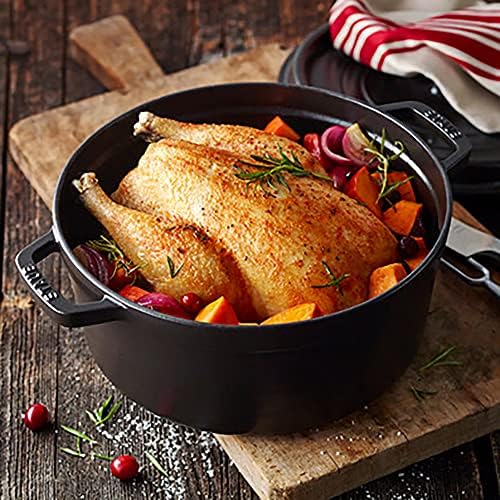 STAUB Cast Iron Round Cocotte, Dutch Oven, 2.75-quart, serves 2-3, Made in France, Matte Black - Image 2