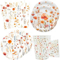 100Pcs Wildflower Party Supplies Spring Floral Wedding Birthday Decoration Include Wildflower Plates Napkins and Cups for Spring Summer Picnic Wedding Baby Shower Tea Party Decor,Serve 25 (Yellow) by GOGUOGOFA