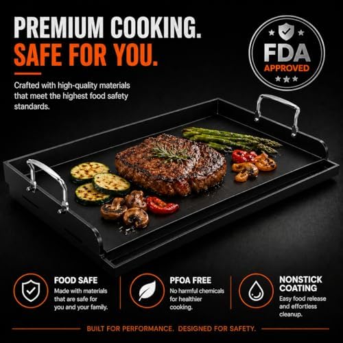 Griddle for Gas Grill Flat Top Grill Griddles Plate 25 x 16 Inch Cast Iron - Image 2